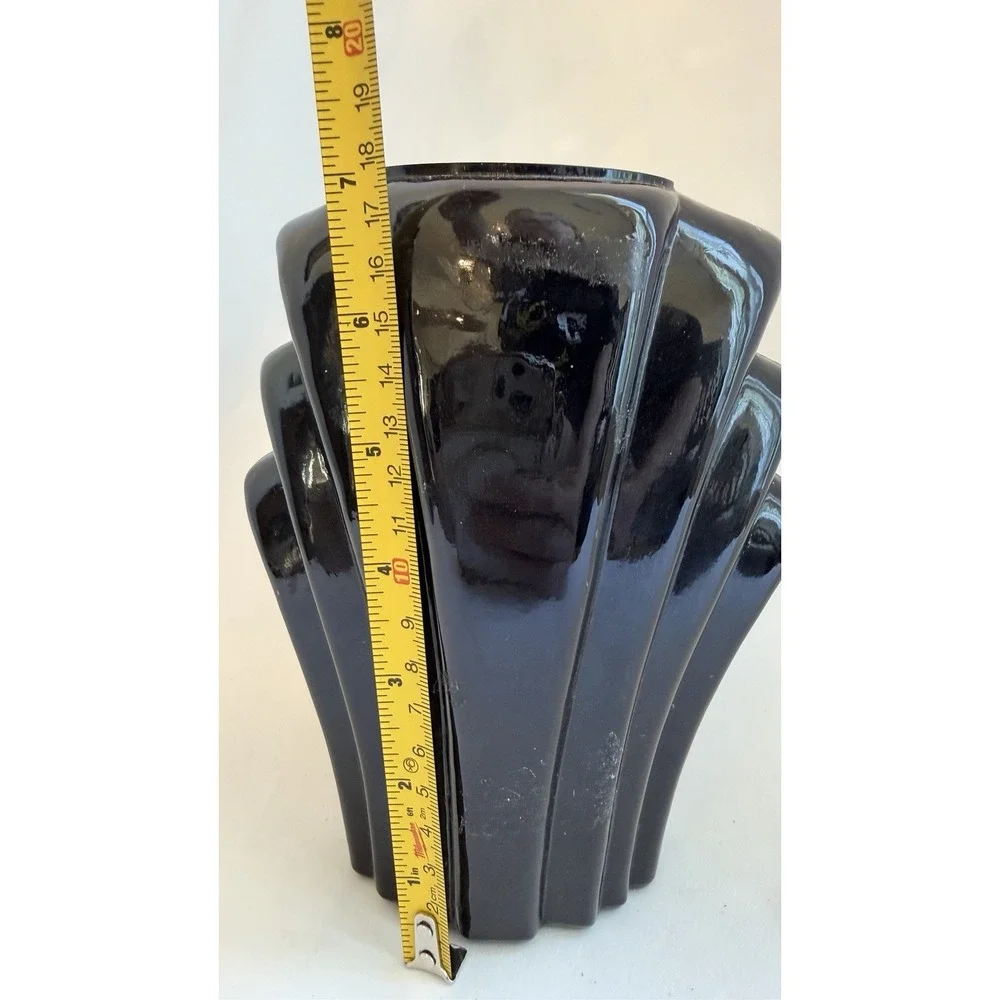 Vintage MCM, Art Deco, Black Ceramic/Porcelain 7